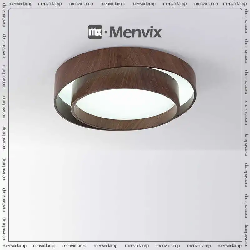 Menvix-lámpara de techo LED de madera de nogal nórdico para sala de estar, comedor, balcón, dormitorio, accesorio de iluminación interior, decoración del hogar