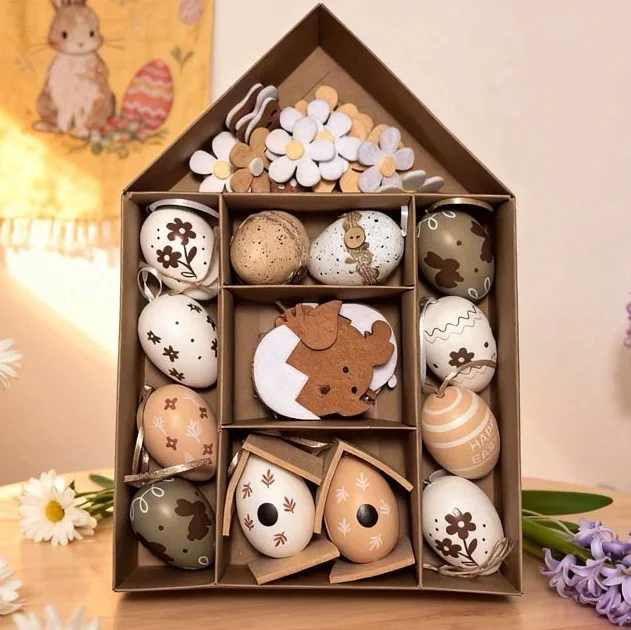 

40 шт., окрашенные пасхальные яйца премиум-класса, атмосферные украшения, яйца, набор шаров, 2026 украшения для дома, декоративные украшения «сделай сам»