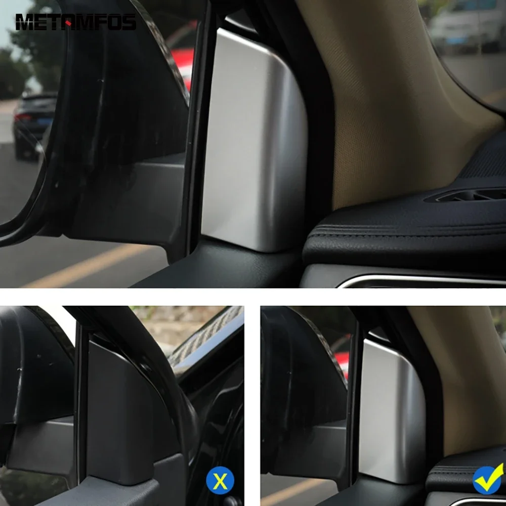 Car Accessories For Toyota Highlander 2014-2017 2018 2019 Matte Interior Window A Pillar Triangle Cover Molding Trim Sticker