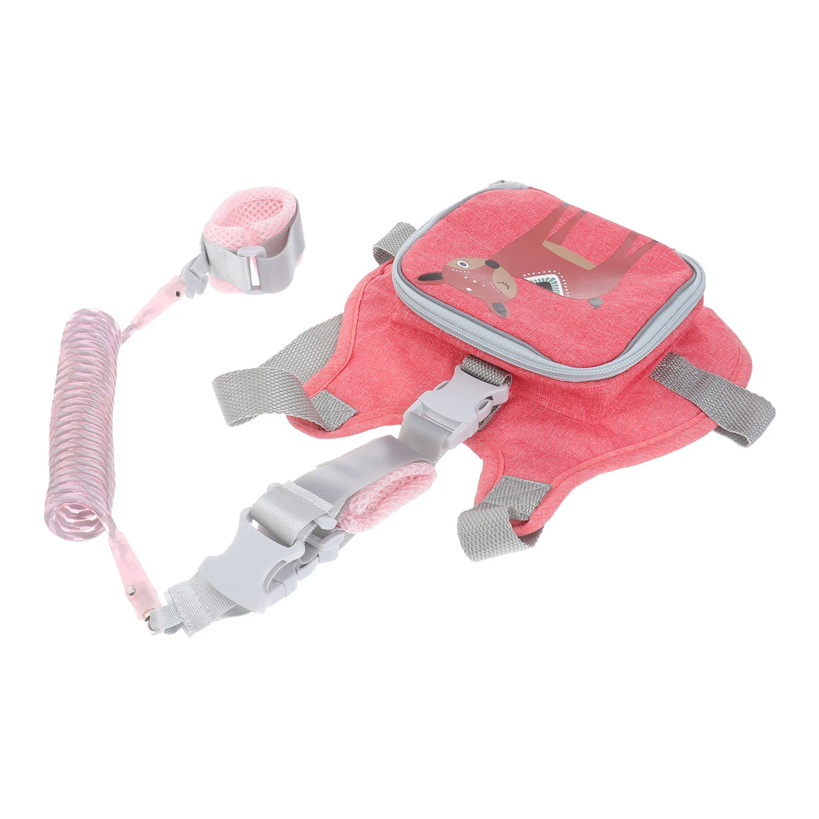 สายจูงกันหลง 2 เมตร สำหรับเด็ก สายรัดนิรภัยแบบปรับได้ สะท้อนแสง สำหรับเด็กวัยหัดเดิน เด็กอายุ 6 เดือน ถึง 10 ปี สีชมพู สำหรับเด็กเล็ก