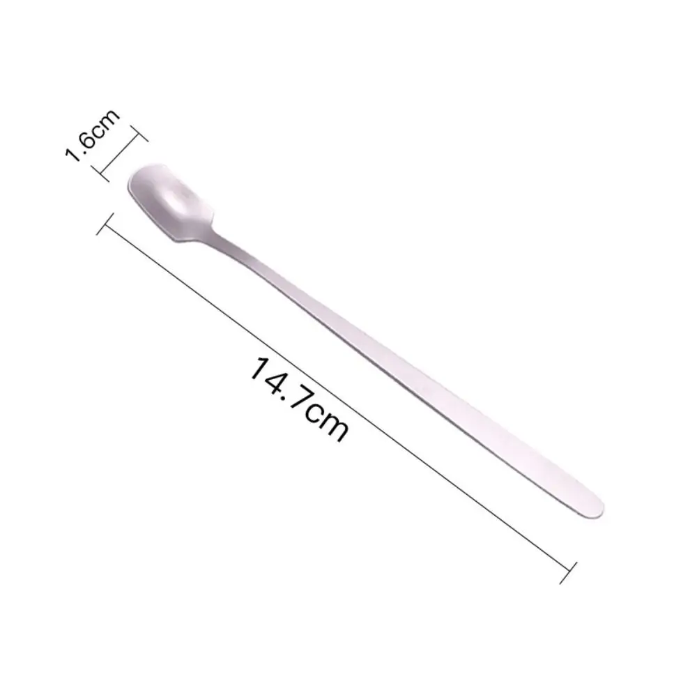 5pcs Mini Long Handle Square Teaspoon Stainless Steel Silver/gold Coffee Stirring Spoons Dessert Scoops Cafe view 6