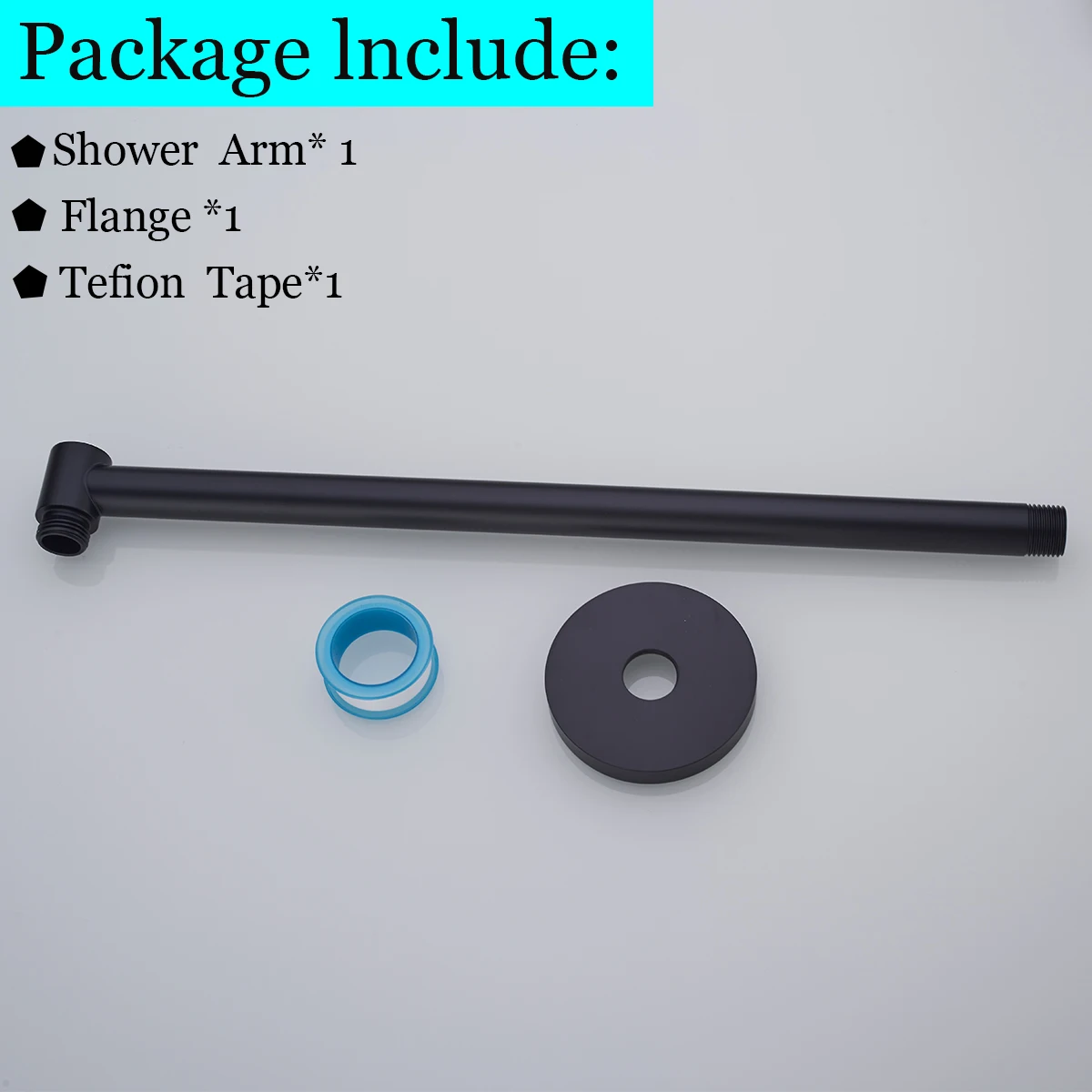 13 inch circular wall mounted shower arm made of stainless steel material is suitable for bathroom showerheads.