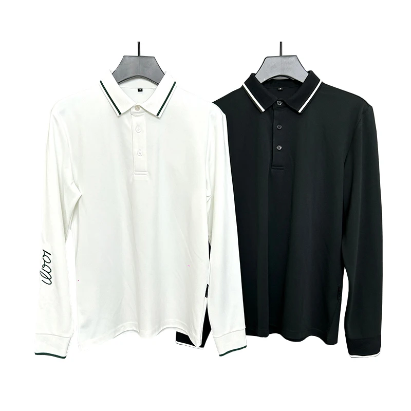Autumn/Winter New Product Golf Men's Outdoor Quick drying Sports POLO Collar Long sleeved T-shirt Versatile Pullover Men's Top