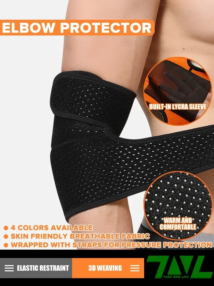 1PC Réglable Sports Coudières Coudières Pads Fitness Manches De Bras Coudes Chauffe-Coudes Cravate Coude Manches Protecteurs Développé Couché Basket-ball