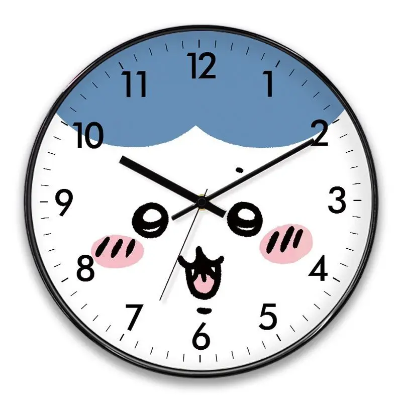 Anime Cartoon Kawaii Chiikawa Clock Hanging Type Quartz Round Single Sided Living Room Household Use Creativity Fashion Mute New