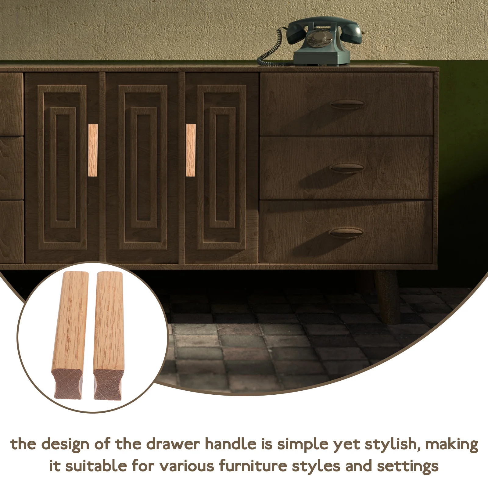 

2pcs Wooden Pulls Modern Cabinet Handles For Kitchen Bathroom Cabinet Door Handles Cupboard Door Hardware Solid Wood Pulls