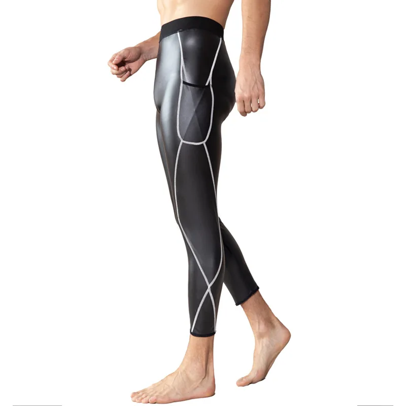 Men High Waist Compression Pants Tummy Control Butt Lifter Body Shaper Leggings Seamless Slimming Fitness Tights Pocket