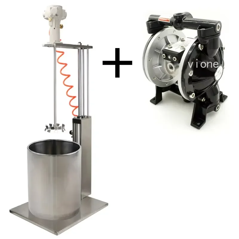5 Gallon Automatic Lifting Explosion-proof Pneumatic Mixing Agitator With A-20 Pneumatic Double Diaphragm Bare Pumps