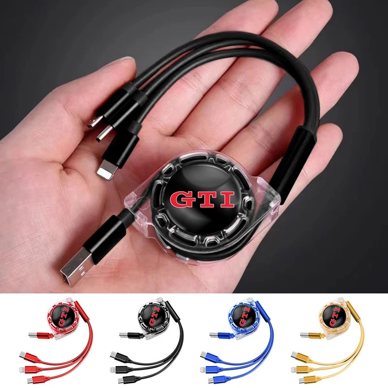 3 In 1 Charge Cable Cord Multi Port Charging Wire Line For Volkswagen GTI GTD CC Sharan Transporter Passat Golf Polo Magotan Eos