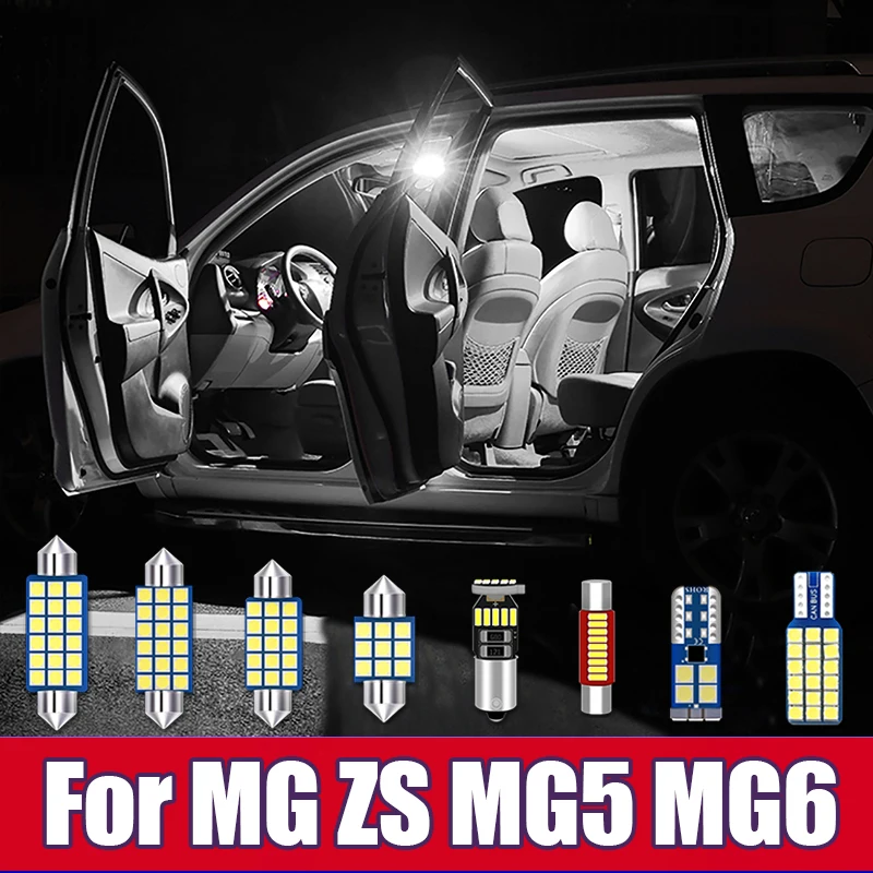 For MG ZS EV MG 5 6 MG5 MG6 2017 2018 2019 2020 2021 2022 2023 Car LED Bulbs Interior Dome Lamp Vanity Mirror Lights Accessories