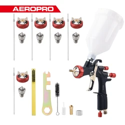 AEROPRO A610 LVLP Luft Spritzpistole R500 Auto Malerei Pistole Farbe Spritzpistole Kit Airbrush Für Auto 1,3\1,4\1,5\1,7\2,0mm A610 Sprayer