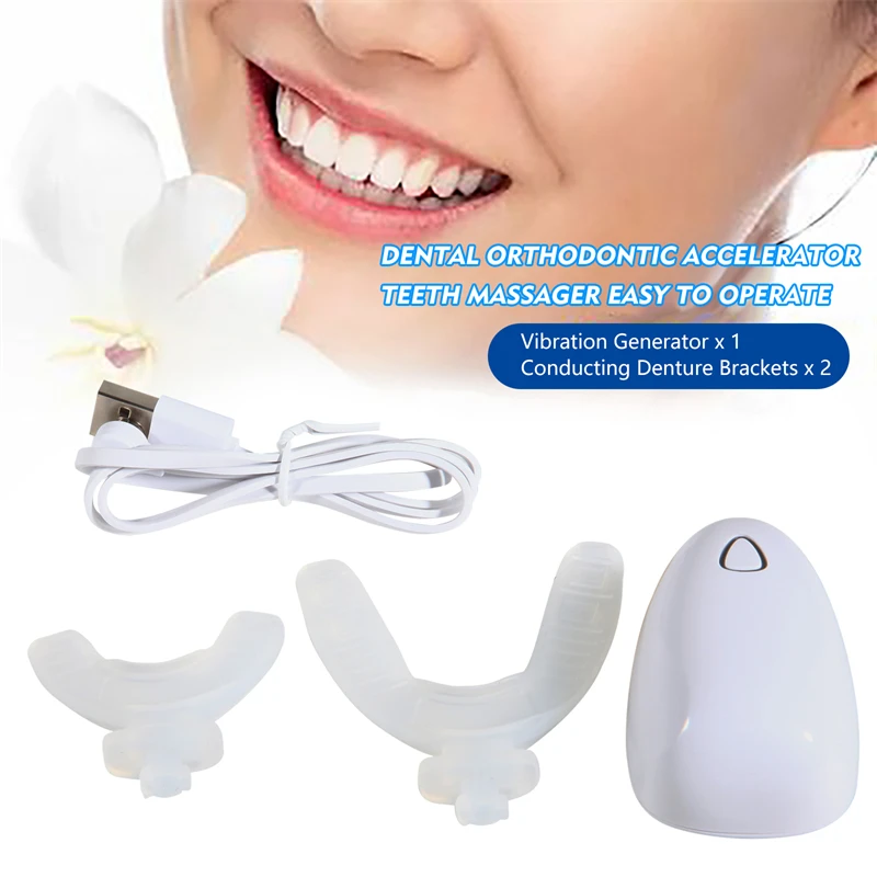 

Dental Orthodontic Teeth Massager Accelerator Massager with 2*Brackets Kit