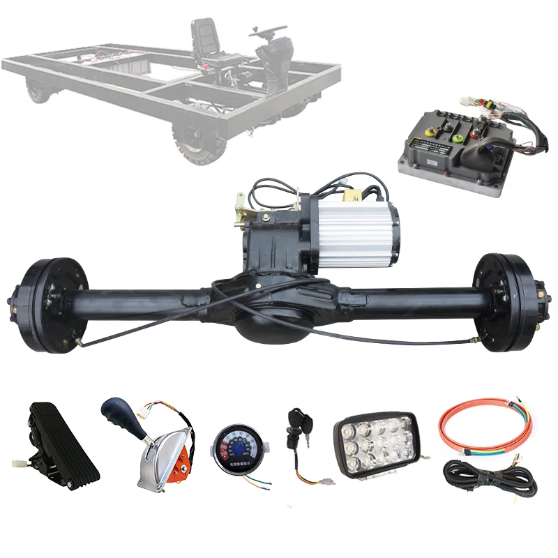 

114cm 3kw Pmsm Motor Oil Brake Shift 2 Speed Rear Drive Axle Controller Kit Freight Passenger Car Drive Shaft