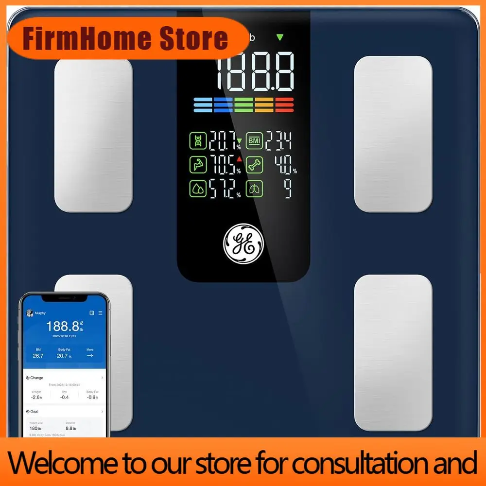 FirmHome StoreBluetooth Digital Scale With 500lbs Capacity, BMI, Body Fat, Muscle Mass Tracking, 11.8 Large Platform, App Compat