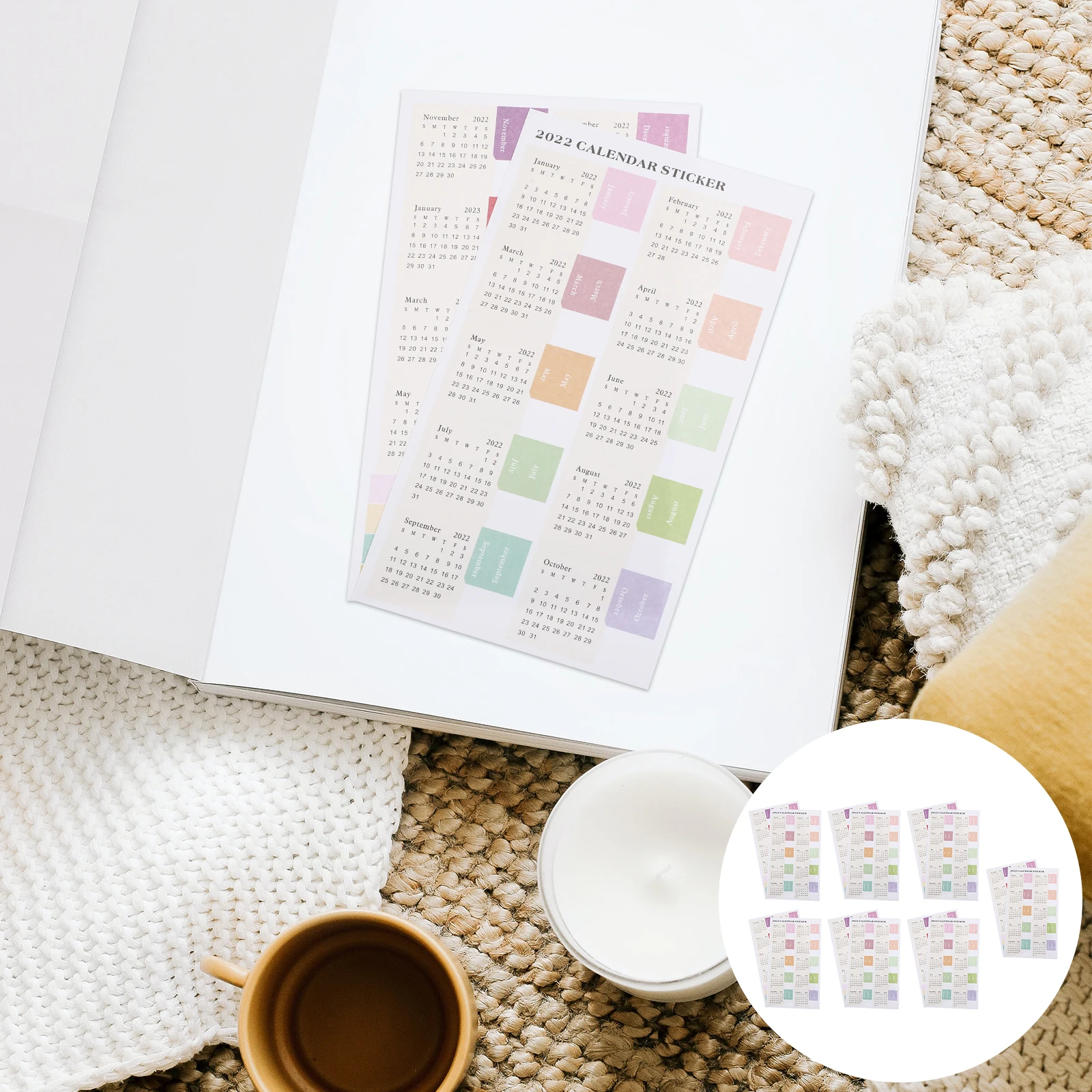 

14 Pcs Accounting Classification Stickers Creative Monthly Tabs Self Adhesive Planner Index Divider Labels
