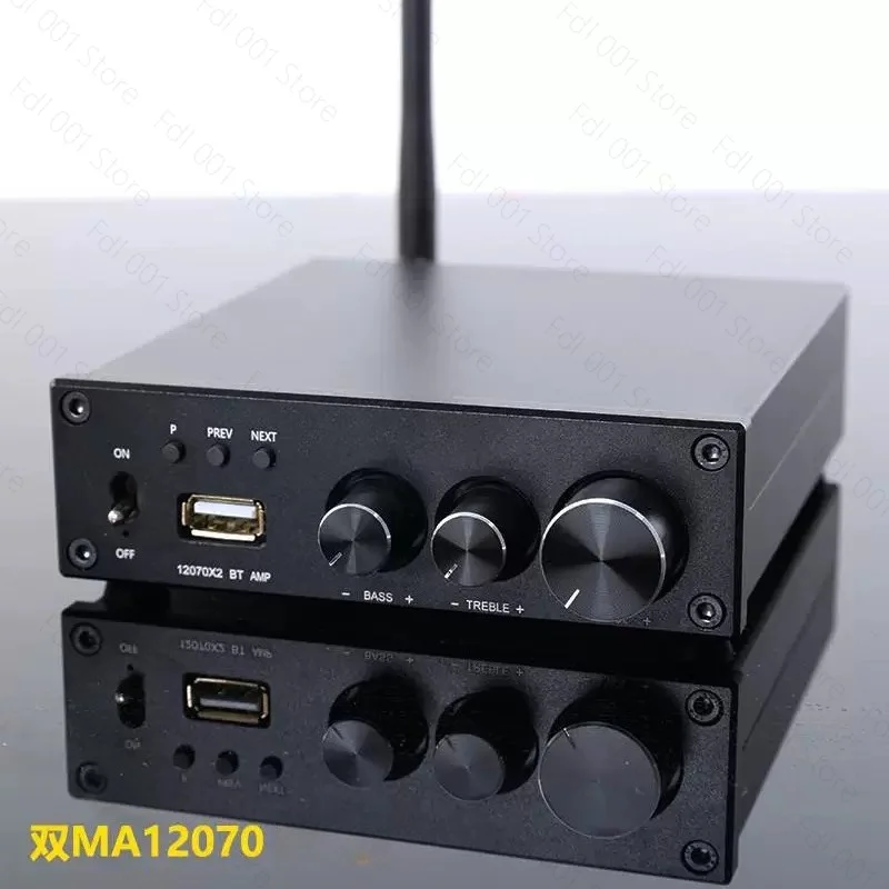 Dual Parallel MA12070 Dual 160W Bluetooth 5.0 High And Low Sound U Disk Lossless 2.1 Subwoofer Household Digital Power Amplifier