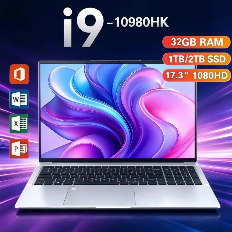17.3 Inch Portable Gaming Notebook Intel I9 10980HK Windows 11 32GB RAM 2TB SSD Fingerprint Unlock Office Computer Laptop