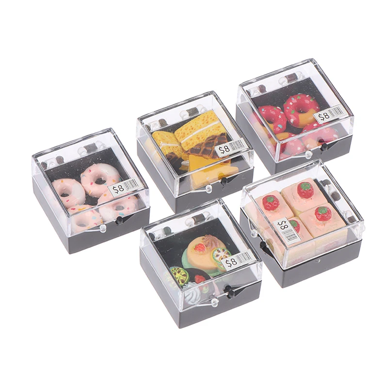 1pc 1:12 Dollhouse Mini Resin Dessert Cake Food Model Toy Dollhouse Kitchen Food Scene Model DIY Dollhouse Decor Accessories