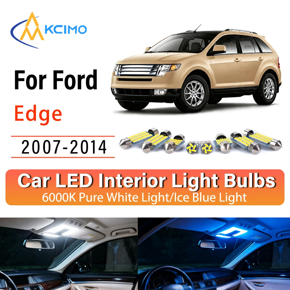 Premium Super Bright LED Interior Lights For Ford Edge 2007-2014 Reliable, Blue Light, White Light Kit Easy Install