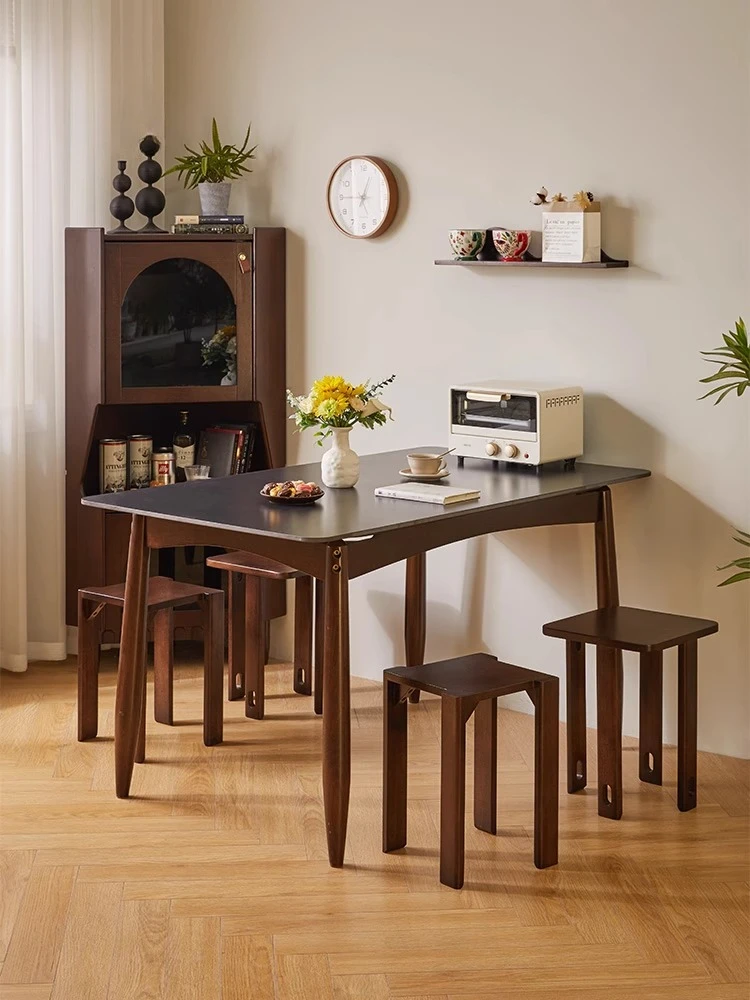 

Nordic solid wood stool home dining room spare table stool stacked Le small round bench can be stacked wooden stool