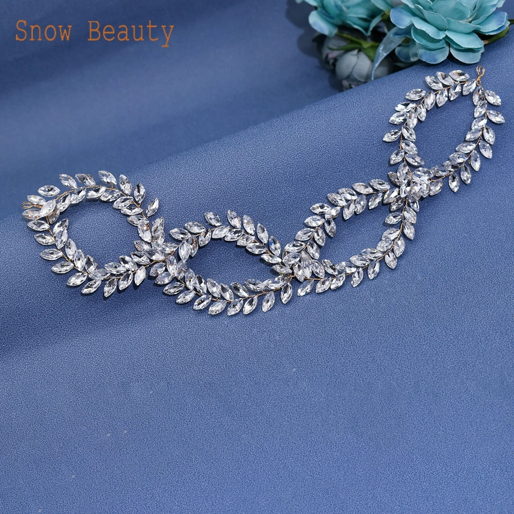 DZ006 Vintage Wedding Hair Accessories Rhinestone Bridal Headband Crystal Bride Tiara Girls Headpiece Handmade Women Headdress