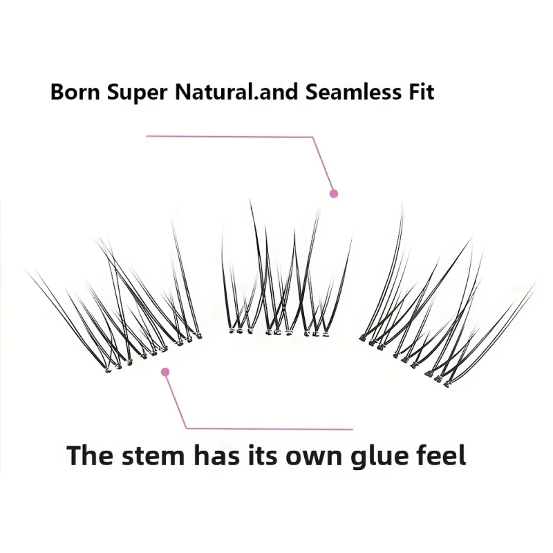 Estensioni ciglia autoadesive da 120 pezzi -0,07 mm di spessore, arricciatura a C, stile naturale, nessuna colla necessaria per ciglia fai da te, trucco adatto ai principianti