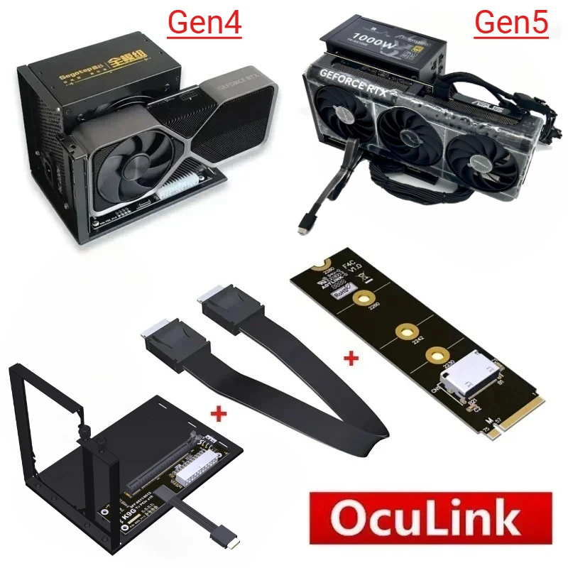 Brand EGPU OCuLink GPU Dock PCIe 4.0 / 5.0 High Speed PC Notebook Laptop To External Video Graphics Card M.2 Oculink To PCIE X16