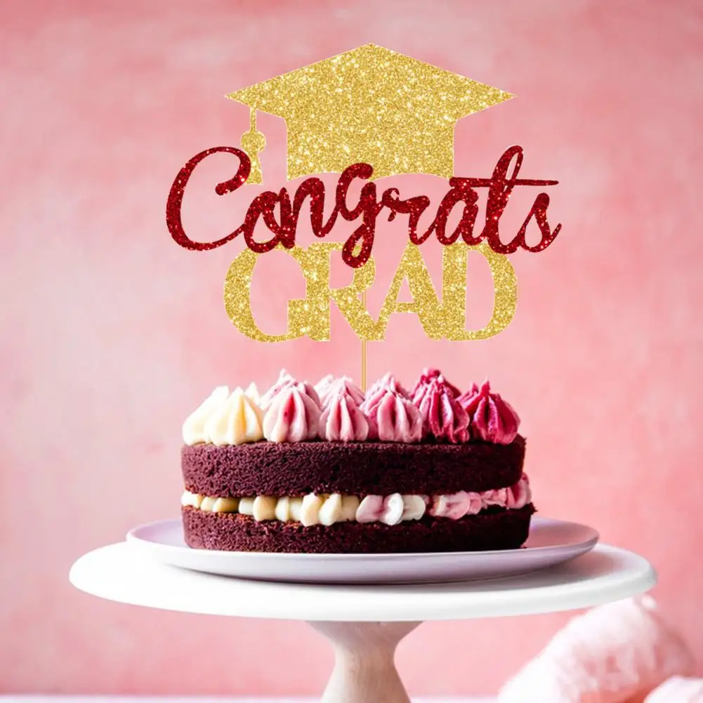 Graduation Cake Card Graduation Cake Decorations 2024 Graduation Cake Topper Set Congrats Grad Party Decor Supplies for High