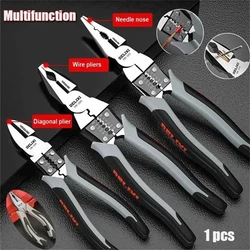 Household Steel Wire Pliers Electrician Specific Multifunctional Hand Pliers Set Large Full Diagonal Pliers Pointed Nose Pliers