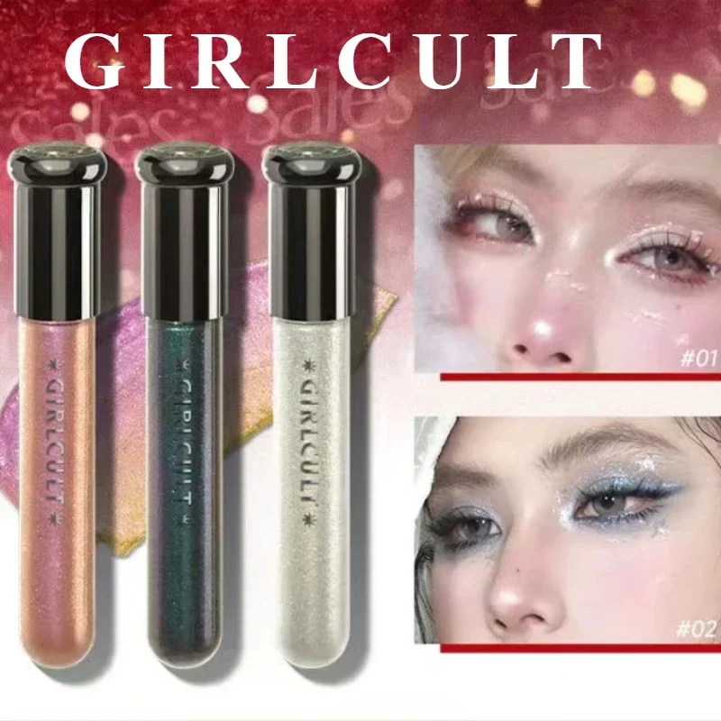 Girlcult カメレオン リキッド アイシャドウ ファイン グリッター カメレオン スリーパー カイコ ハイライト 単色 長持ちする目化粧品