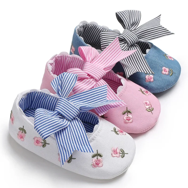 Sepatu Bayi Perempuan Putih - First Walkers Bunga Renda Anti Selip untuk 0-18 Bulan