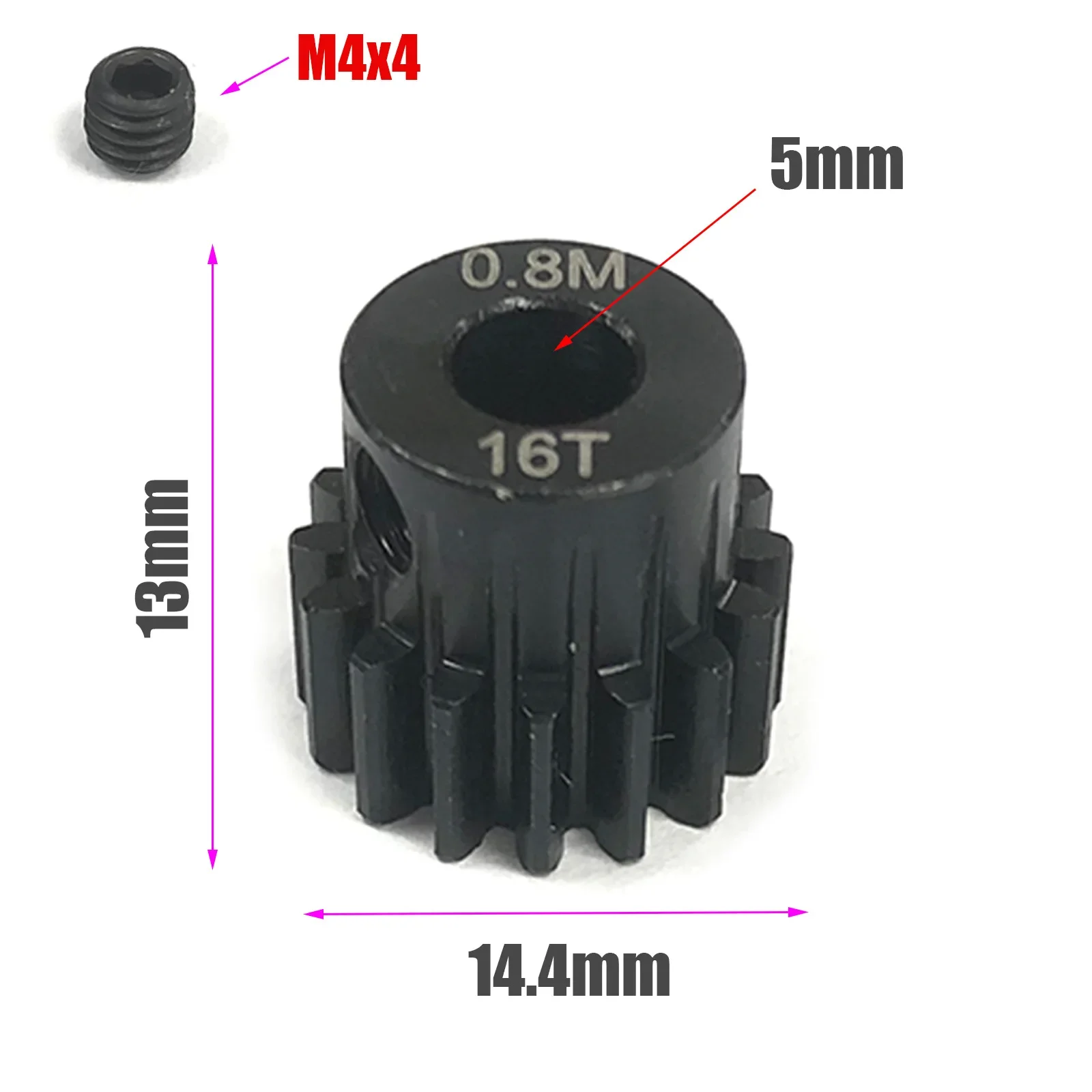 M0.8 45# Steel Spur Gear 5mm Bore16T 19T 23 27T30T 31T 32T 33T for 1/10 RC Car Truck