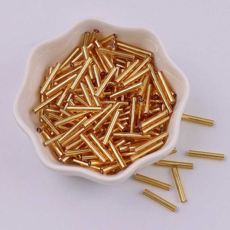 2.5 x15mm perline di vetro ceco lunghe 8/0 taglio manuale tromba tubo perline Charms perline distanziatrici per gioielli che fanno collana