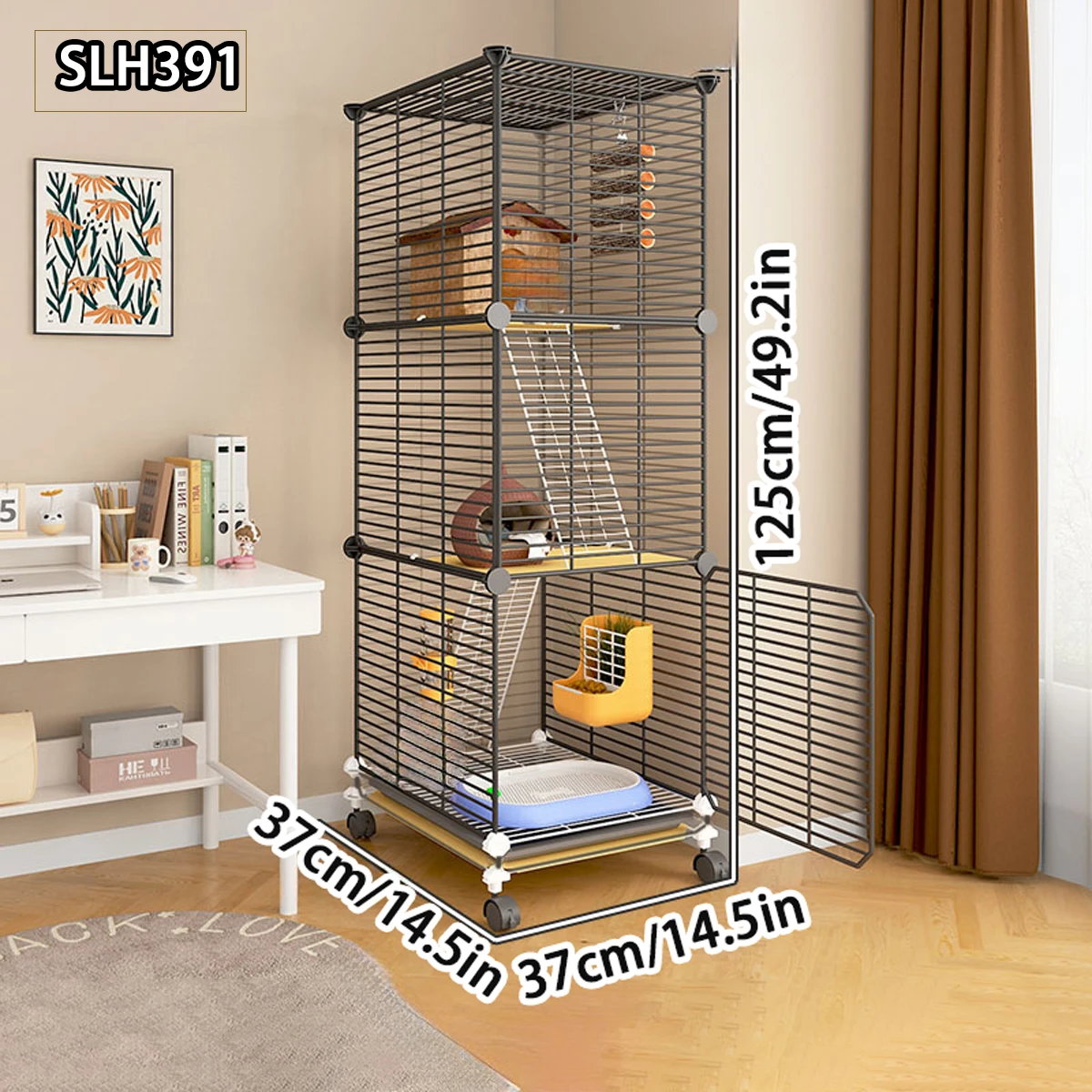 Chinchilla cage special cabinet cage home large villa squirrel breeding cage encryption large space multi-layer platform