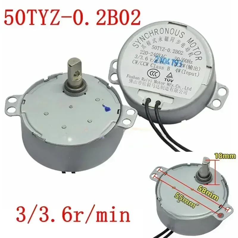 new Synchronous Motor For Air Blower TY-50A TYJ50-8 TYJ50-20-8A3 50TYZ TYJ50-8A7  Electric Oven Microwave Oven Tray Motor parts