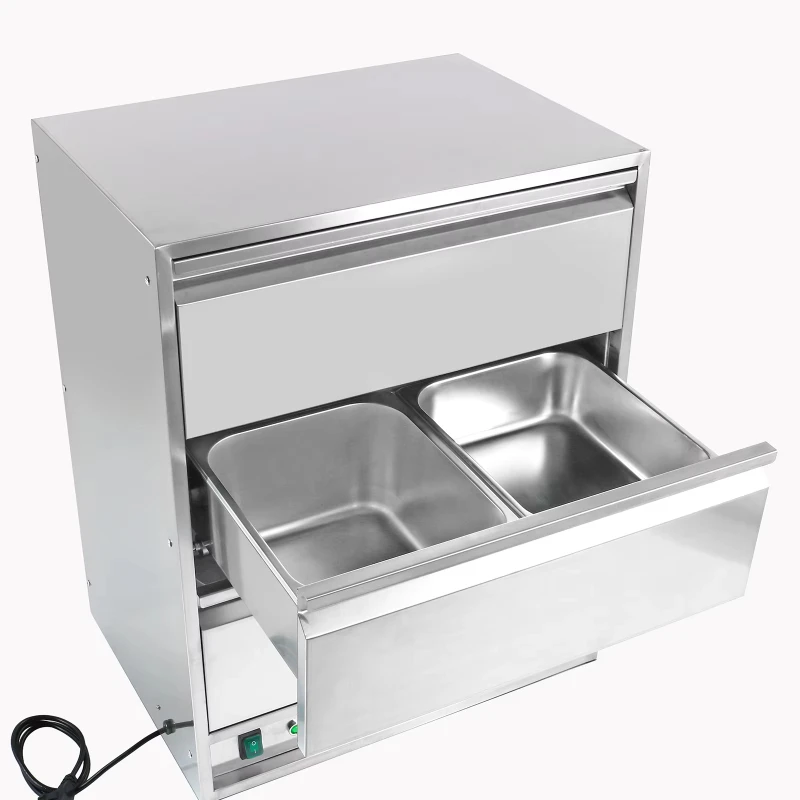 Stainless Steel Freestanding Electric Food Drawer Warmer For Commercial Kitchen Use Energy Efficient