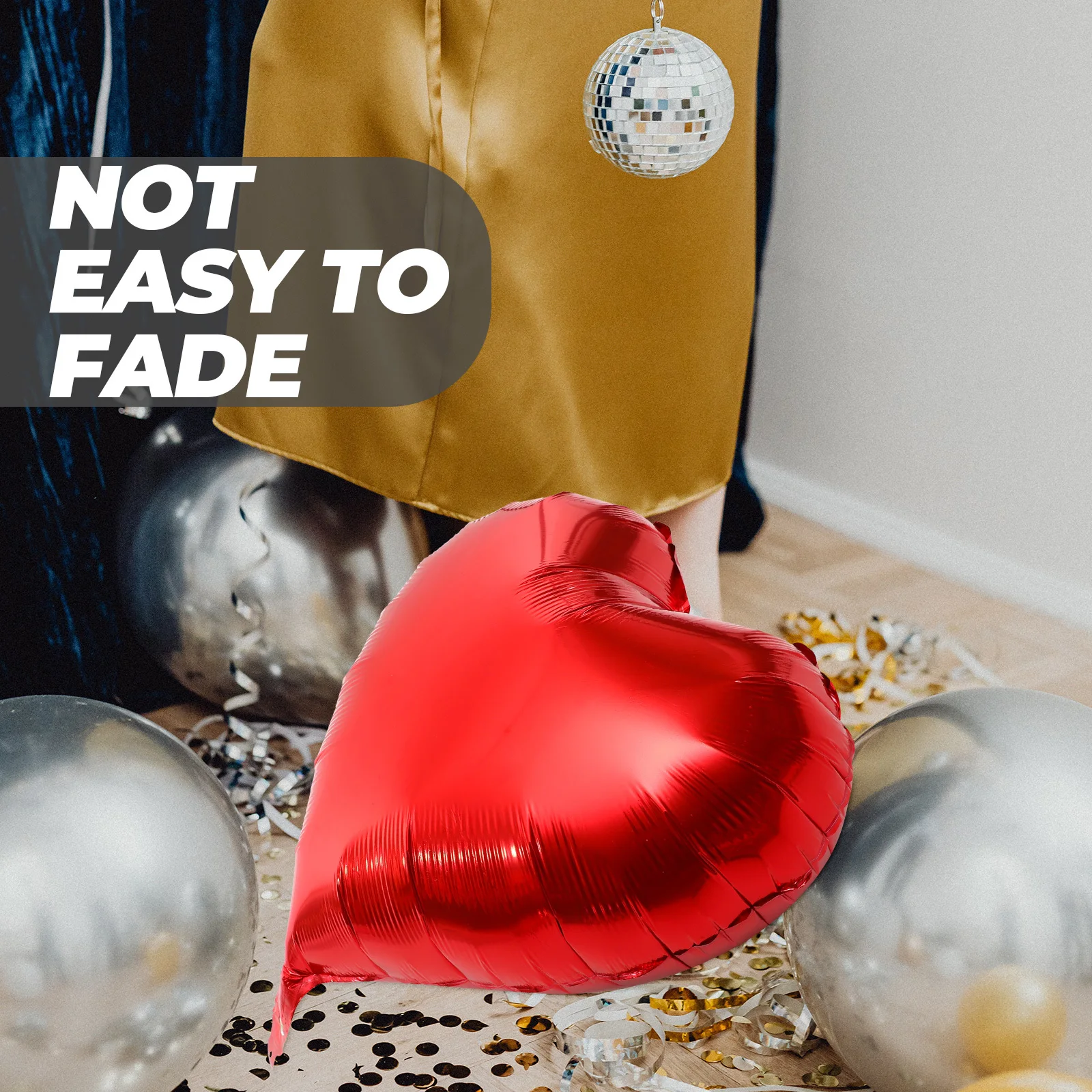 10 قطع من بالونات رقائق القلب، مادة آمنة، بالونات تزيين للحفلات، مستلزمات ديكور بالونات الزفاف في عيد الحب #5