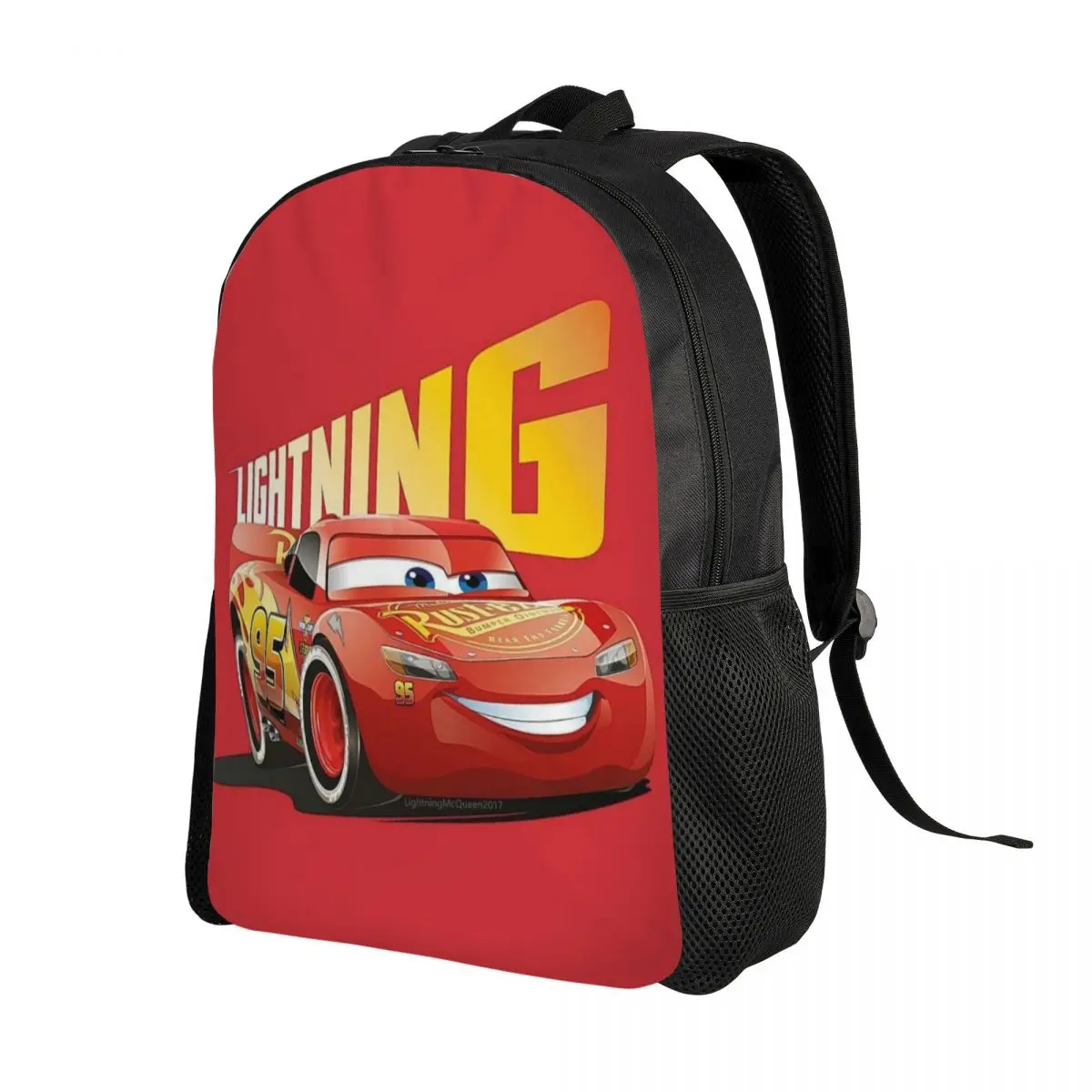 Custom Lighting McQueen Backpack for Women Men Water Resistant School College Cars Bag Print Bookbags