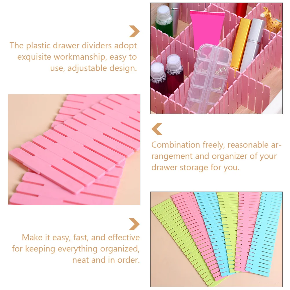 

8pcs Plastic Drawer Dividers Adjustable Separator Storage ganizer for Bedroom Closet Household Divider