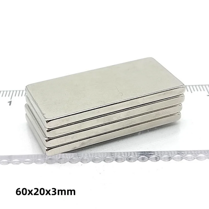 60x20x3mm Square Magnets Can Be Widely Used 60*20*3mm for Refrigerators, Office Document Fixation and DIY 60mmx20mmx3mm