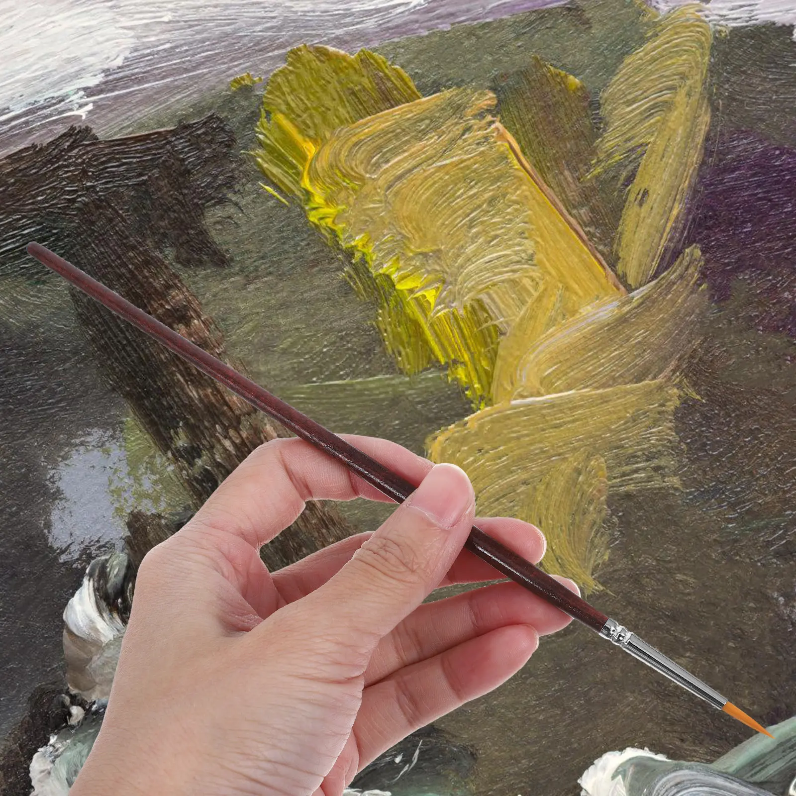 

7Pcs Micro Detail Paint Brushes Nylon Bristles Fine Line Liner Brushes for Oil Acrylic Watercolor Miniature Art Precision