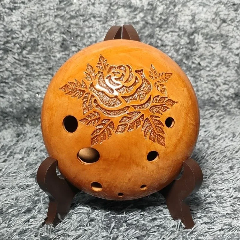 Cute Ocarina Key C Beginner Professional 8 Holes Ceramic Hand Carving Whistle Luxury Bag Orff Musical Instruments for Children