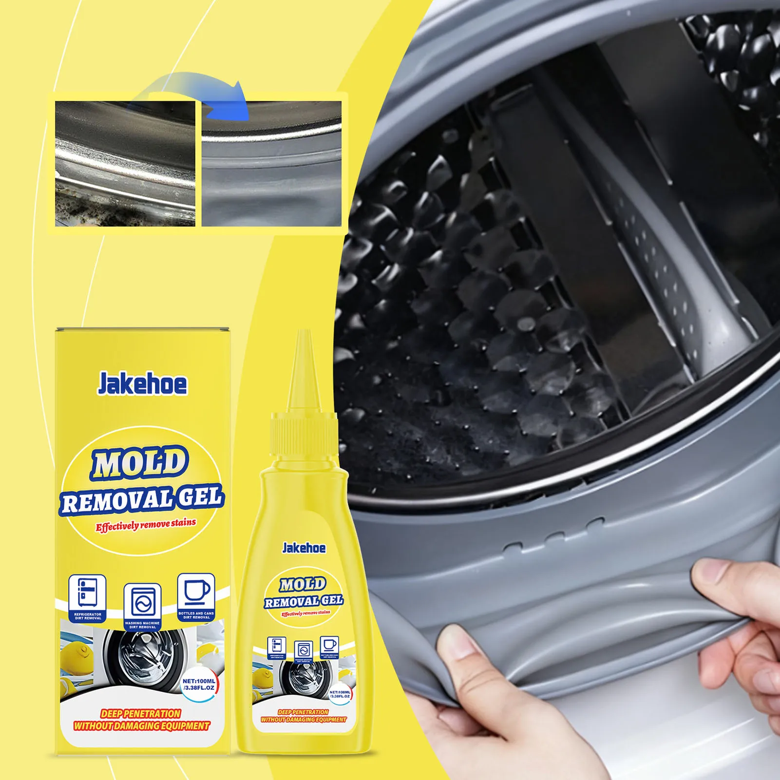 Powerful Household Stain-Eliminator Gel Multi-surface Safe For Kitchen, Bathroom, Tiles & Appliances. Spotless Grout Lines