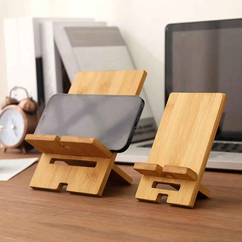 

Wooden Phone Holder Universal Tablet Stand Adjustable Desktop Phone Holder Office Home Portable Lazy Phone Bracket
