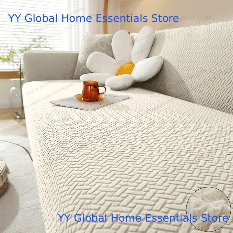 Housse de canapé élastique pour salon, protection de fauteuil en polaire extensible, canapé en forme de L, 1/2/3/4 places, pour la maison