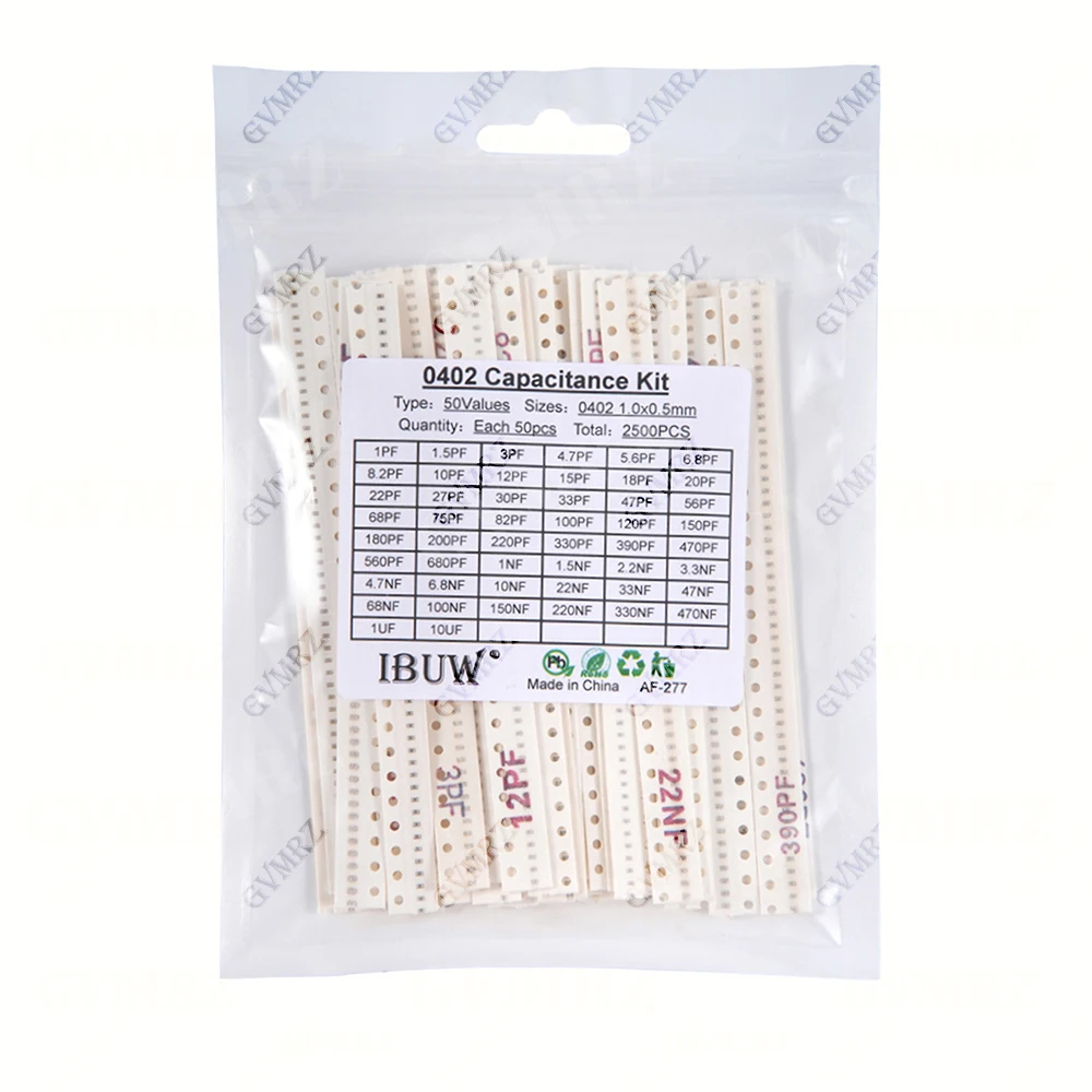 0402 0603 0805 1206 SMD Ceramic Capacitor Assorted Kit 1pF - 10uF 100PF 10NF 100NF Chip Capacitance Set 0.47UF 1UF