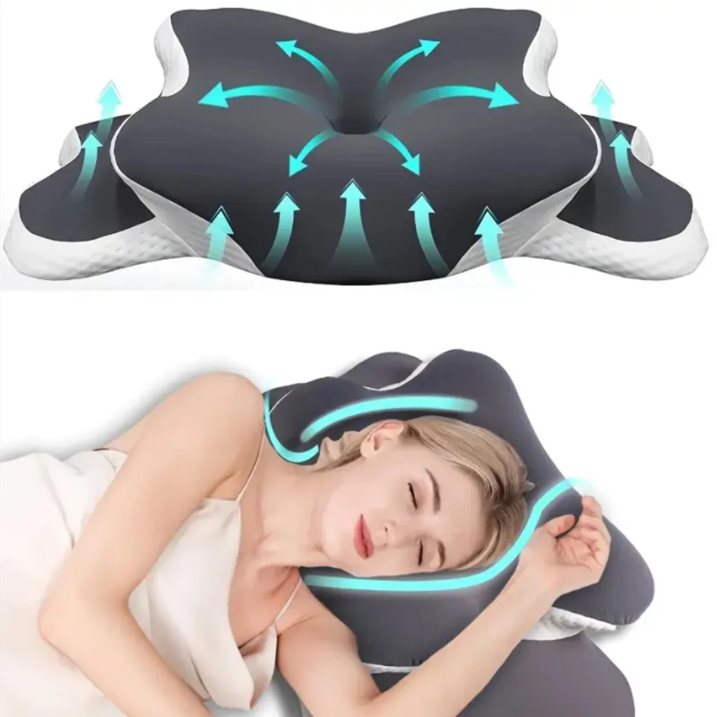 Butterfly-shaped Memory Foam Pillow—ensures A Restful Night’s Sleep. Medium Softness, High Resilience, and Soft, Breathable