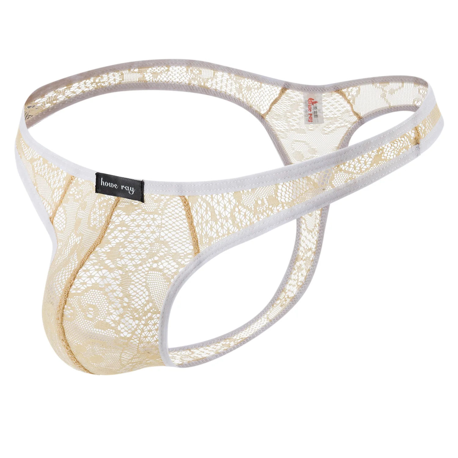 Men Lace Thongs Breathable Mesh Underwear Elastic Waist Mens Panties Low Rise Comfortable Male Underpants For Sports Casual