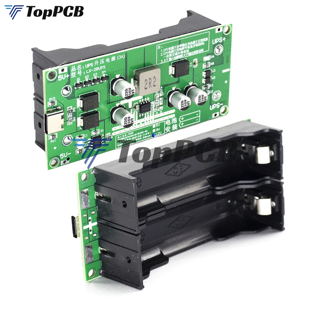 Type-C 15W 3A UPS 5V 9V 12V 18650 Lithium Batterij Lader Board DC-DC Step Up Booster Converter oplaadback-up stand-by voeding adaptermodule voor