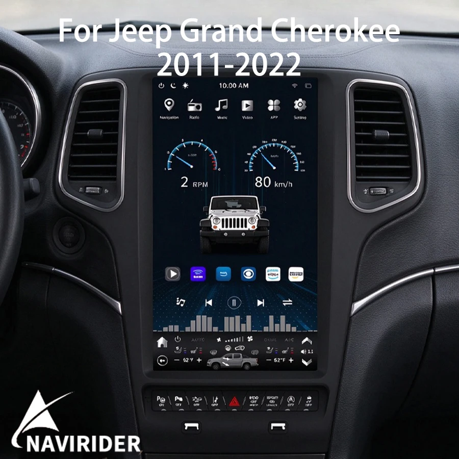 13.6 Inch 2Din Android Head Unit For Jeep Grand Cherokee 2011-2022 Wireless CarPlay Android Auto Navigation Multimedia Player